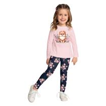 Conjunto Infantil Menina Blusa Meia Malha Legging Confortável Sofisticado Moderno Kyly 1000754