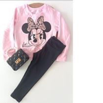 Conjunto Infantil menina blusa moletom e legging Personagens