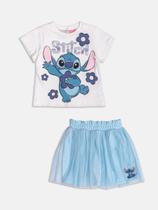 Conjunto Infantil Menina Blusa/Saia Tule Stitch Momi Conjunto Infantil Menina Blusa/Saia Tule Stitch Momi