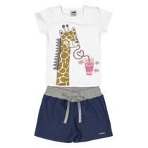 Conjunto Infantil Menina Blusa Short Girafa Marlan Conjunto Infantil Menina Blusa Short Girafa Marlan