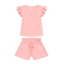 Conjunto Infantil Menina Blusa/Short Rosa Tule Somnii Conjunto Infantil Menina Blusa/Short Rosa Tule Somnii