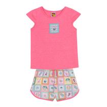 Conjunto Infantil Menina Blusa/Short Verão Rosa Jaca Lelé Conjunto Infantil Menina Blusa/Short Verão Rosa Jaca Lelé