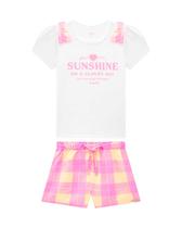Conjunto Infantil Menina Blusa/Short Xadrez Rosa Somnii Conjunto Infantil Menina Blusa/Short Xadrez Rosa Somnii