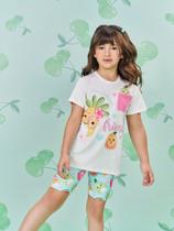 Conjunto Infantil Menina Blusa Shorts Ciclista Verão -Cinti