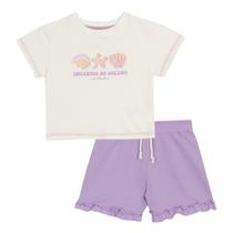 Conjunto Infantil Menina Blusa/Shorts Lilás Nini &amp Bambini