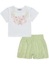 Conjunto Infantil Menina Blusa Trabalhada E Short Em Linho Coleção Mimos Kukiê 85825 Conjunto Infantil Menina Blusa Trabalhada E Short Em Linho Coleção Mimos Kukiê 85825