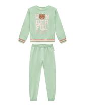 Conjunto Infantil Menina Blusão/Calça Moletom Verde Somnii Conjunto Infantil Menina Blusão/Calça Moletom Verde Somnii