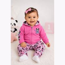 Conjunto Infantil Menina Blusão E Calça Rosa Cinti 2 Anos Panda 2