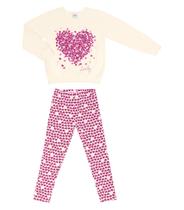 Conjunto Infantil Menina Blusão Moletom e Legging Rovitex