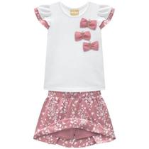 Conjunto Infantil Menina Borboletas Milon Cor:BrancoTamanho:4 Conjunto Infantil Menina Borboletas Milon Cor:BrancoTamanho:4