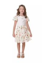 Conjunto Infantil Menina Bordado Muvile Petit Cor:Off WhiteTamanho:6