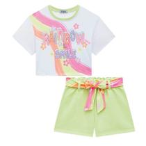 Conjunto Infantil Menina Boxy Over Malha/Short Moletom Kukiê