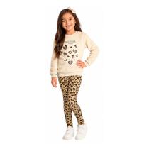 Conjunto Infantil Menina Brandili Mundi Oncinha Bege - 5620 Conjunto Infantil Menina Brandili Mundi Oncinha Bege - 5620