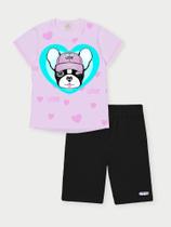 Conjunto Infantil Menina Bulldog Lilás Abrange Conjunto Infantil Menina Bulldog Lilás Abrange