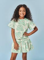 Conjunto Infantil Menina Cabeça de Ursinhos Verde Mundo Cinti Conjunto Infantil Menina Cabeça de Ursinhos Verde Mundo Cinti