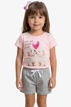 Conjunto Infantil Menina Cachorrinhos Fresco Confortável Verão Teen Juvenil