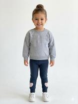 Conjunto Infantil Menina Casaco e Calça Moletom Pelúciado Milon Cor:MesclaTamanho:3