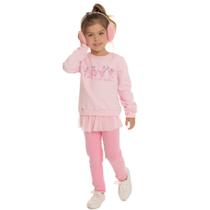 Conjunto Infantil Menina Casaco E Legging Térmica Love - By Gus Conjunto Infantil Menina Casaco E Legging Térmica Love - By Gus