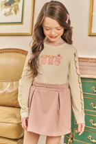 Conjunto Infantil Menina Com Blusa Meia Estação Trabalhada E Short Saia K20