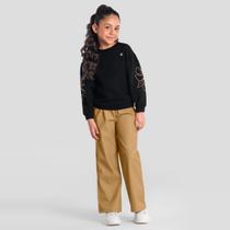 Conjunto infantil menina com bordado floral Mundi
