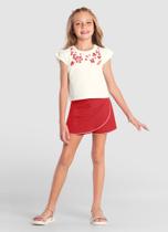 Conjunto Infantil Menina com Bordado Short Saia Brandili Conjunto Infantil Menina com Bordado Short Saia Brandili
