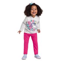 Conjunto Infantil Menina com Capuz Manga longa Unicórnio