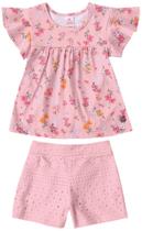 Conjunto Infantil Menina Com Estampa Floral