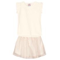 Conjunto infantil menina com saia shorts Brandili