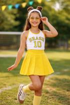 Conjunto Infantil Menina Copa Do Mundo Brasil Temático Seleção Brasileira