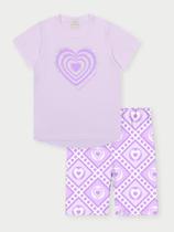 Conjunto Infantil Menina Coração Lilás Abrange