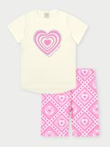 Conjunto Infantil Menina Coração Rosa Abrange