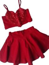 Conjunto Infantil Menina Criança Natal Ano Novo Festas