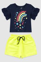 Conjunto Infantil Menina Cropped Arco Iris