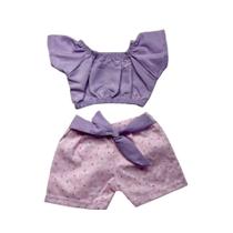 Conjunto Infantil Menina Cropped c/ Short Estilo Blogueirinha Conjunto Infantil Menina Cropped c/ Short Estilo Blogueirinha
