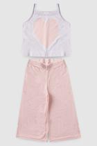 Conjunto Infantil Menina Cropped Coracao Capri