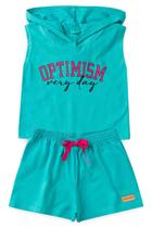 Conjunto Infantil Menina Cropped Optimism C/ Capuz