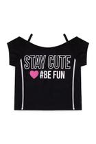 Conjunto Infantil Menina Cropped Stay Cute Be Fun Conjunto Infantil Menina Cropped Stay Cute Be Fun