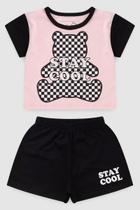 Conjunto Infantil Menina Cropped Ursinho Stay Cool