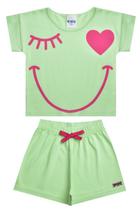 Conjunto Infantil Menina Cropped Verde Piscadinha