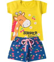 Conjunto Infantil Menina Curto Interativo Select Amarelo