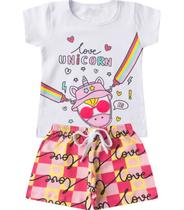 Conjunto Infantil Menina Curto Interativo Select Branco