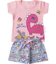 Conjunto Infantil Menina Curto Interativo Select Rosa