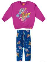 Conjunto Infantil Menina de Moletom Flanelado Patrulha Canina Malwee Kids Nickelodeon