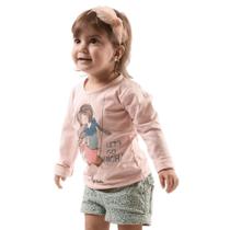 Conjunto Infantil Menina de Trança Camiseta e Short Oncinha