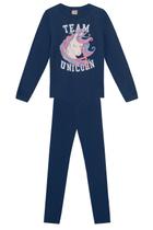 Conjunto infantil menina de unicórnio com glitter Brandili