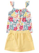 Conjunto Infantil Menina Doce Branco Flower