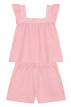 Conjunto infantil menina em fio tinto Mundi