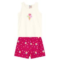 Conjunto infantil menina em malha Brandili