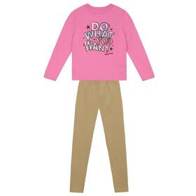 Conjunto infantil menina em moletom peluciado Brandili Conjunto infantil menina em moletom peluciado Brandili