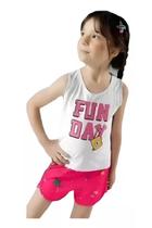 Conjunto Infantil Menina Estampa Super Divertida Flamingos